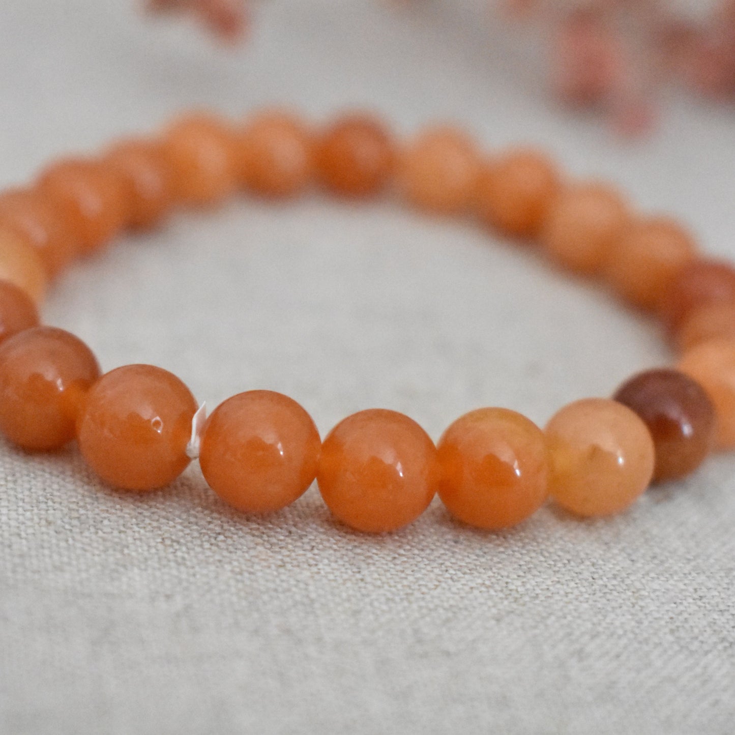 Bracelet aventurine orange 8 mm · Joie et élan vital