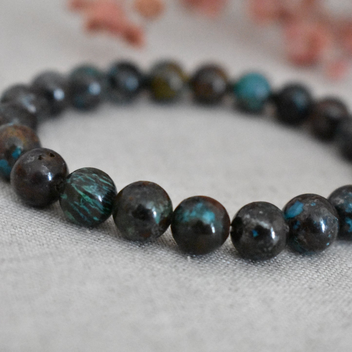 Bracelet chrysocolle 8 mm · Apaisement et harmonie intérieure