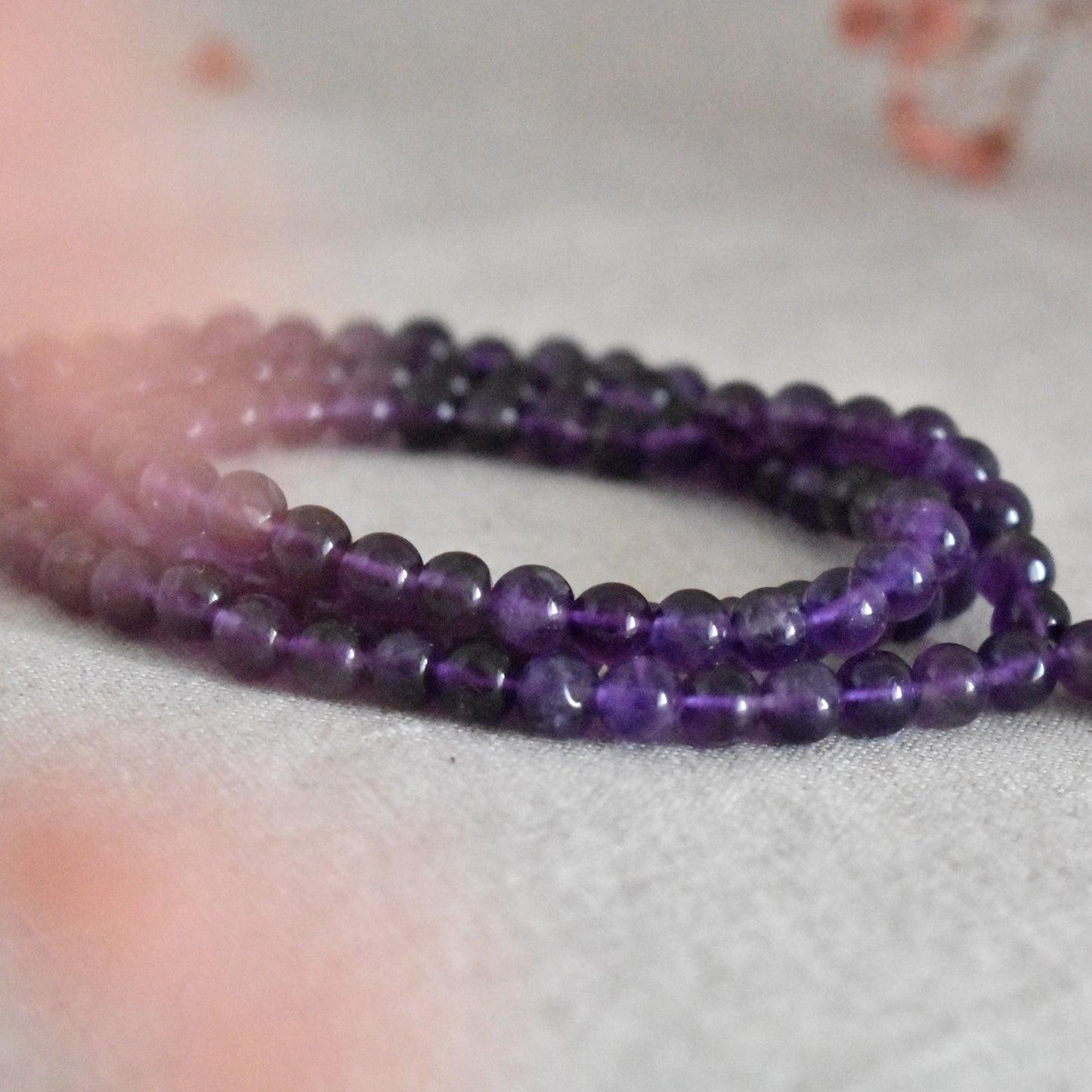 Mala améthyste 108 perles – Paix intérieure et intuition