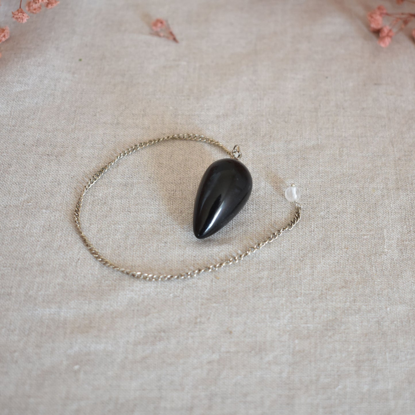Pendule en obsidienne noire