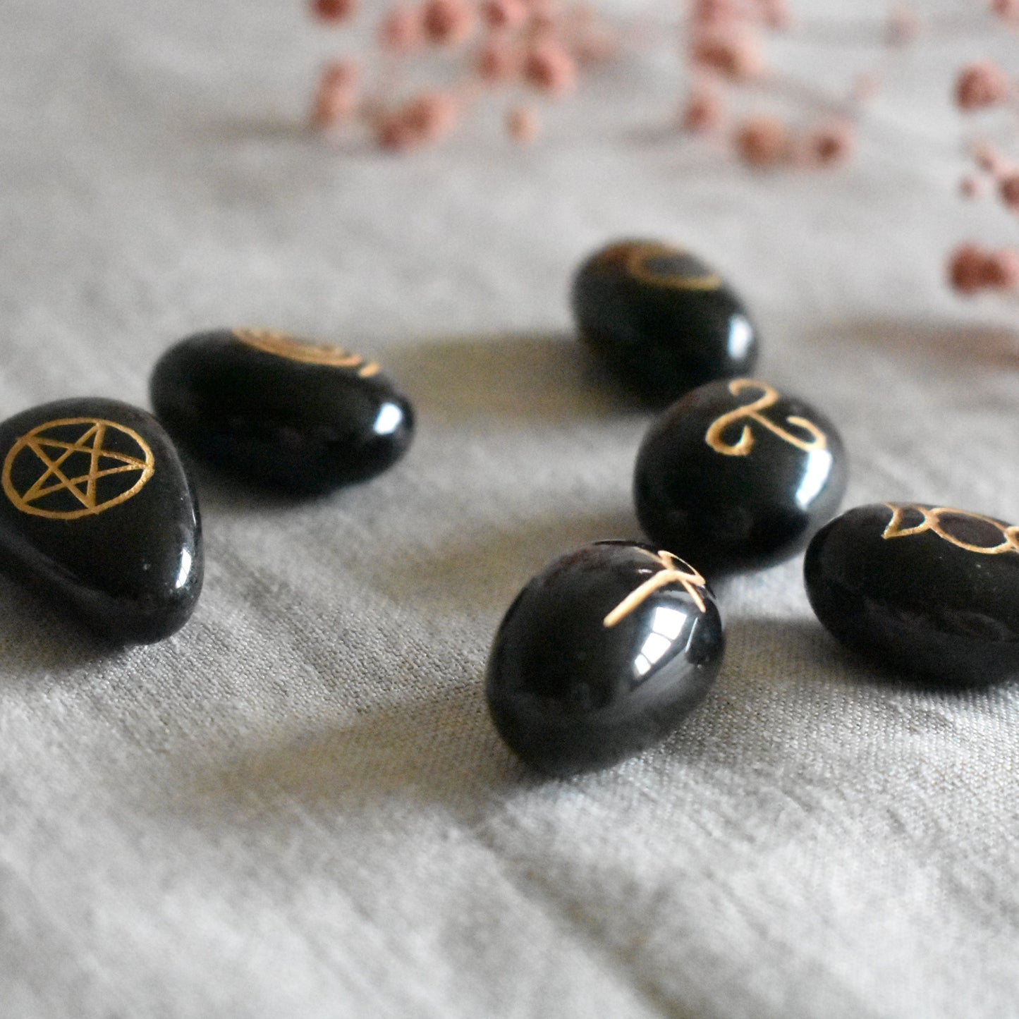 Symboles wicca agate noire