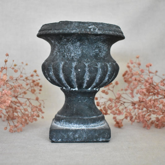 Bougeoir noir en terre cuite – effet vieilli