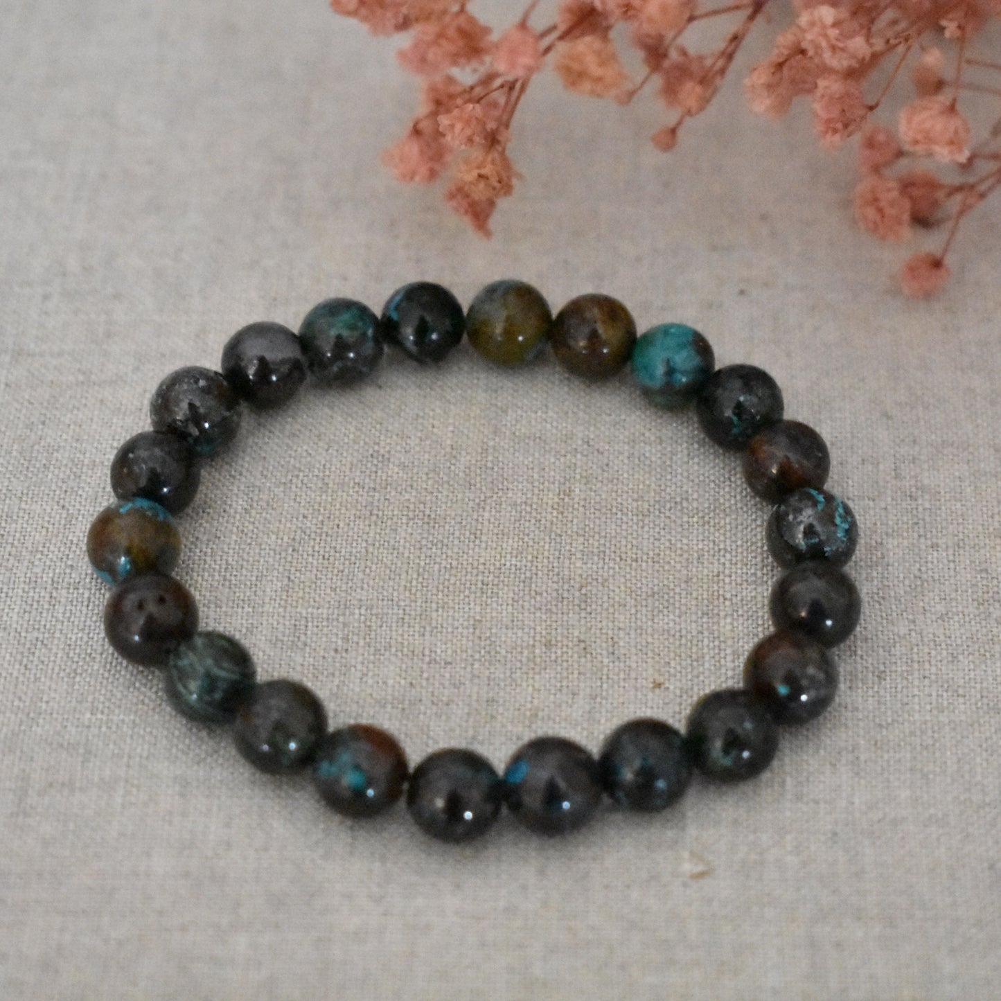 Bracelet chrysocolle 8 mm · Apaisement et harmonie intérieure