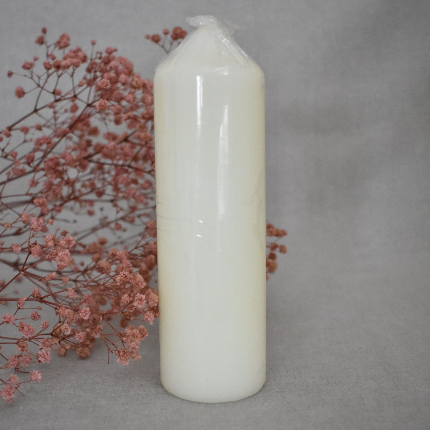 Cierge pilier blanc – 165 x 50 mm