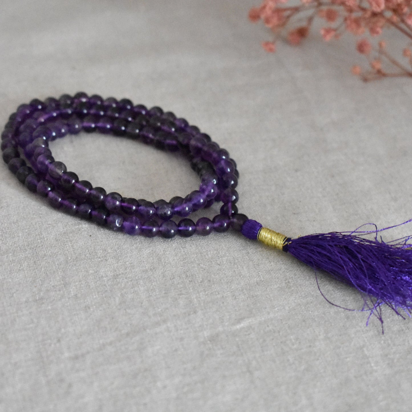 Mala améthyste 108 perles – Paix intérieure et intuition