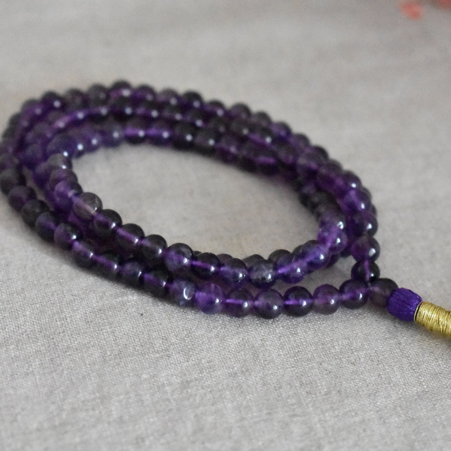 Mala améthyste 108 perles – Paix intérieure et intuition