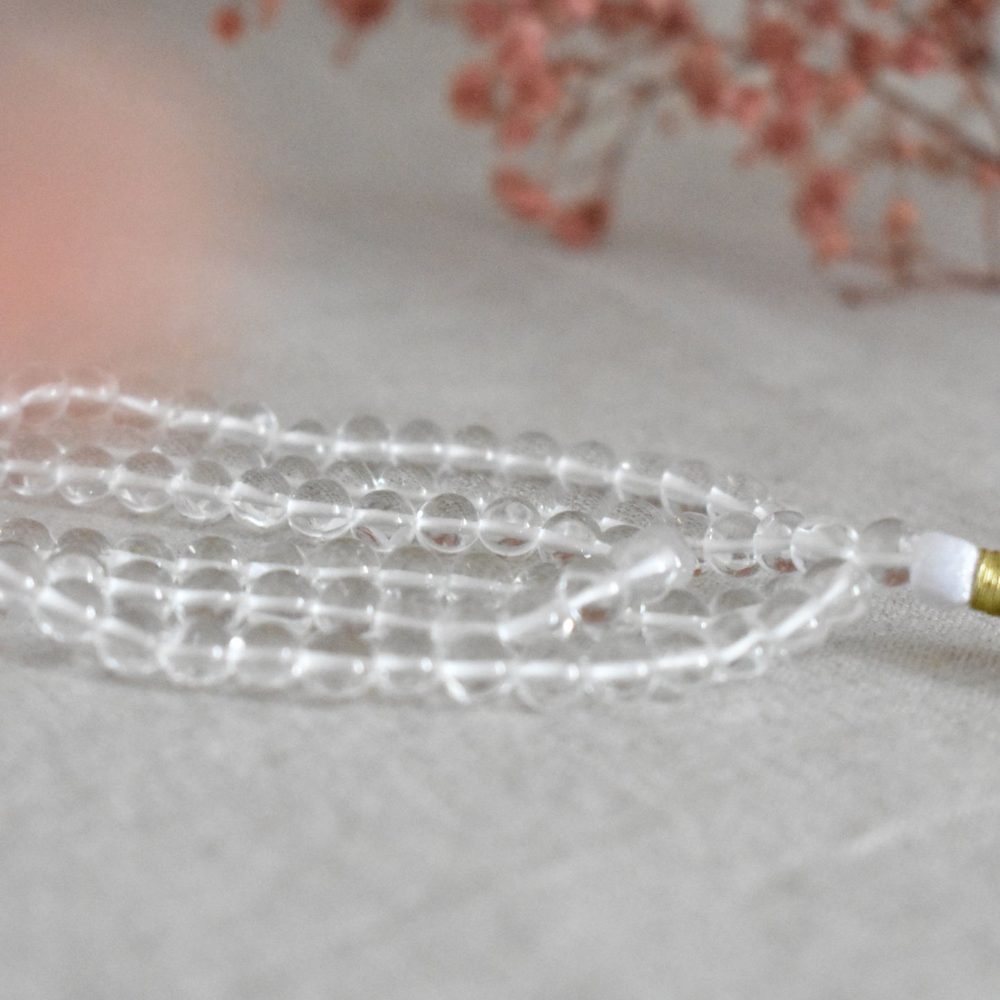 Mala cristal de roche 108 perles – Clarté et lumière intérieure