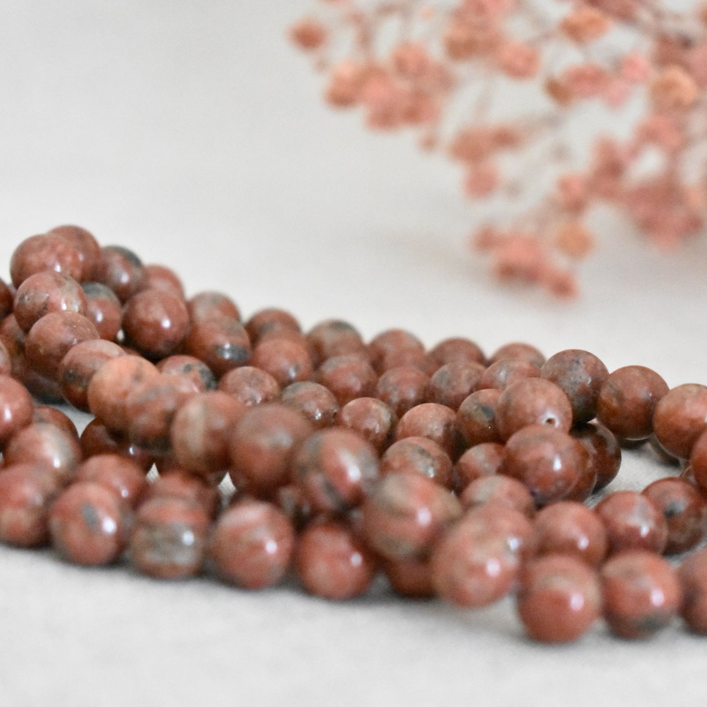 Mala jaspe rouge 108 perles – Ancrage et force intérieure