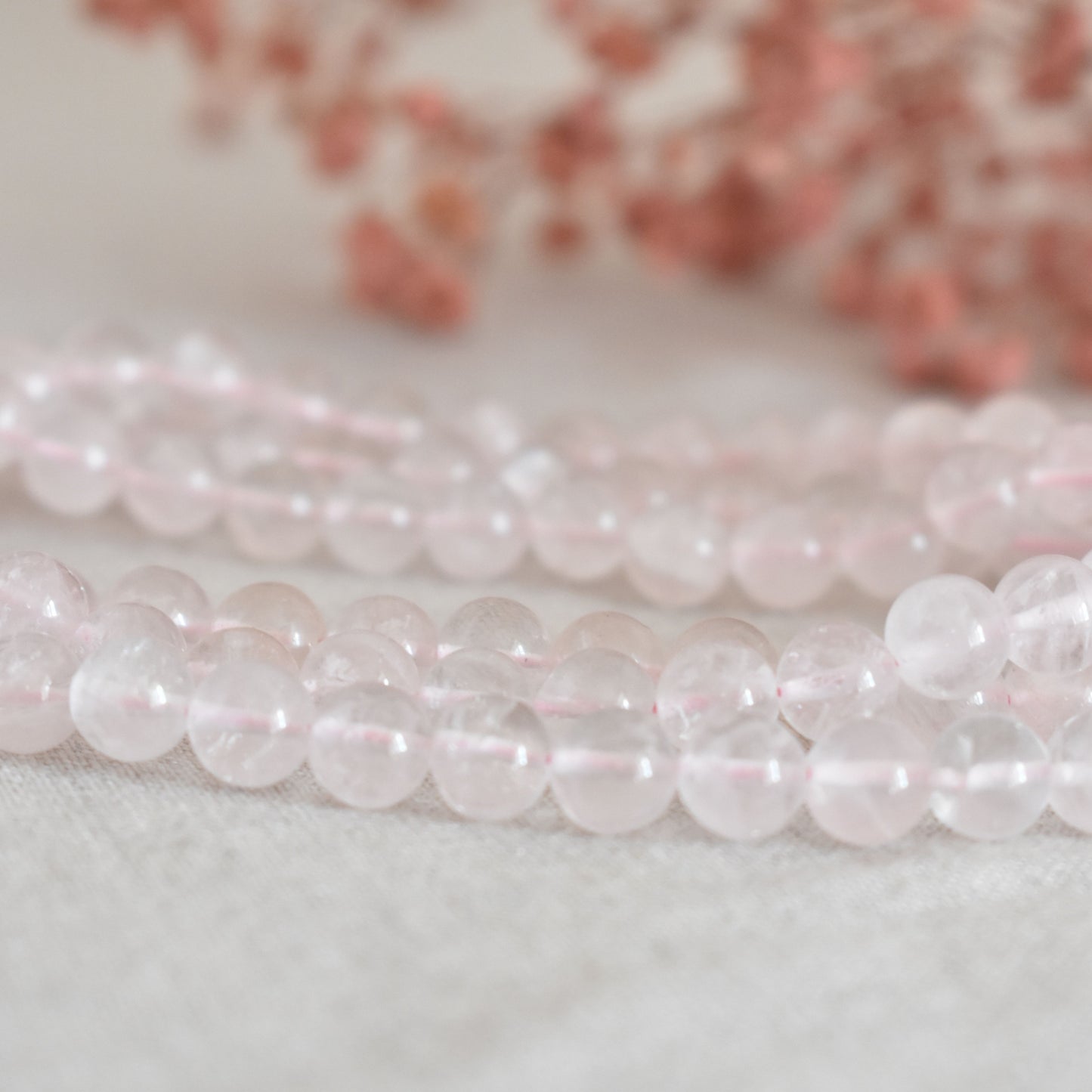Mala quartz rose 108 perles – Amour et douceur du cœur