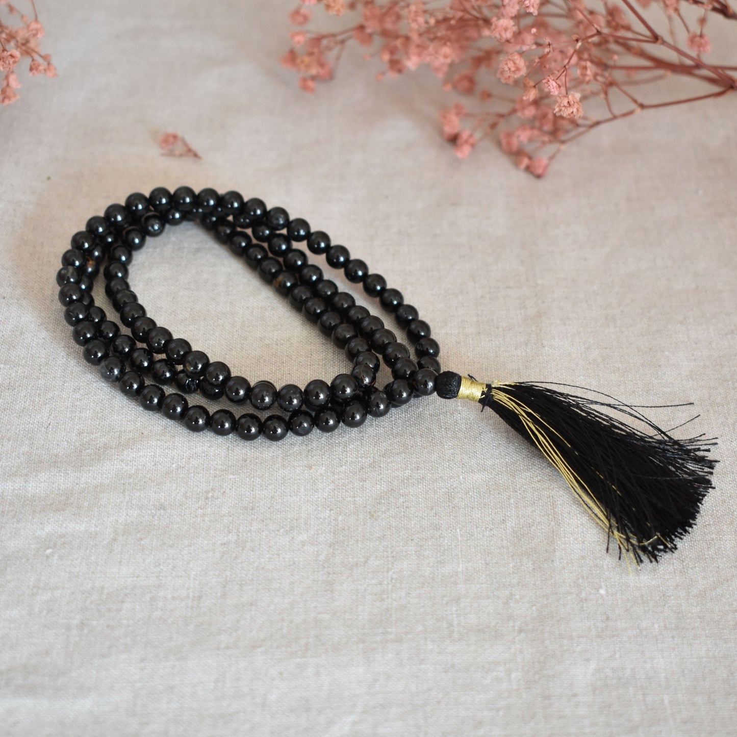 Mala tourmaline noire 108 perles – Protection et ancrage