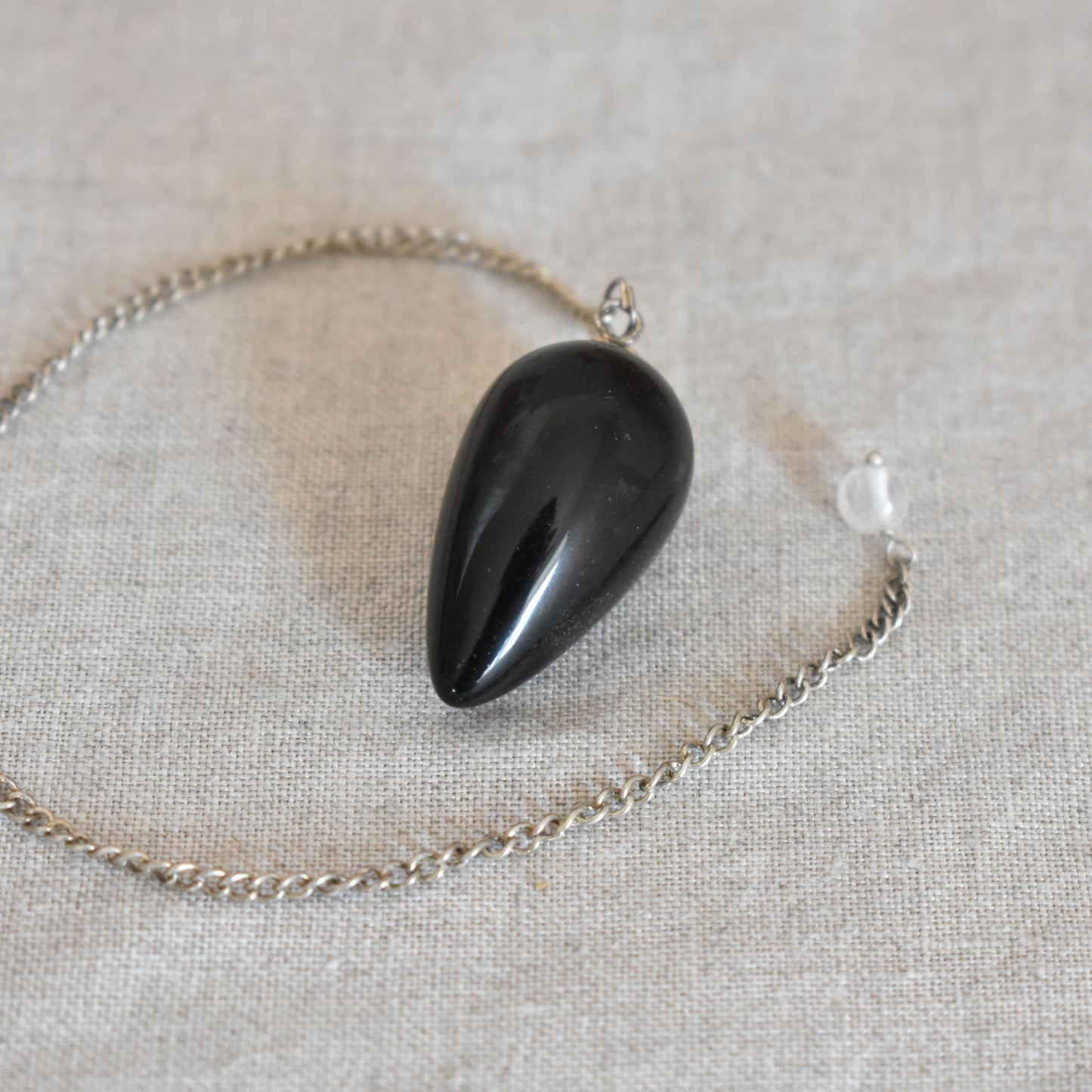 Pendule en obsidienne noire