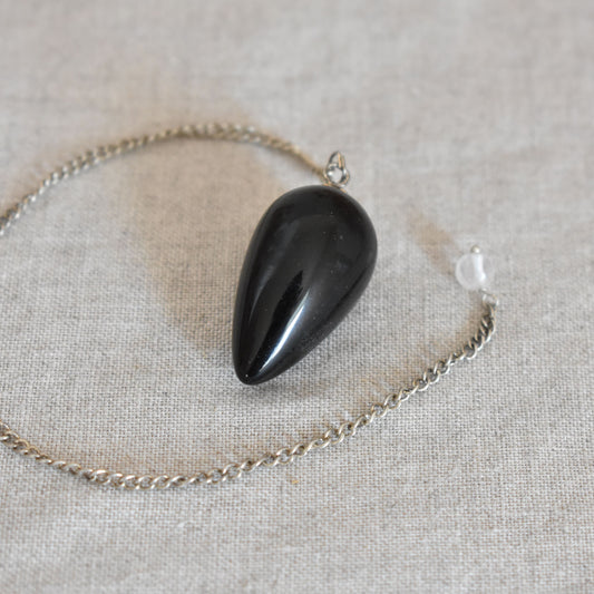 Pendule en obsidienne noire