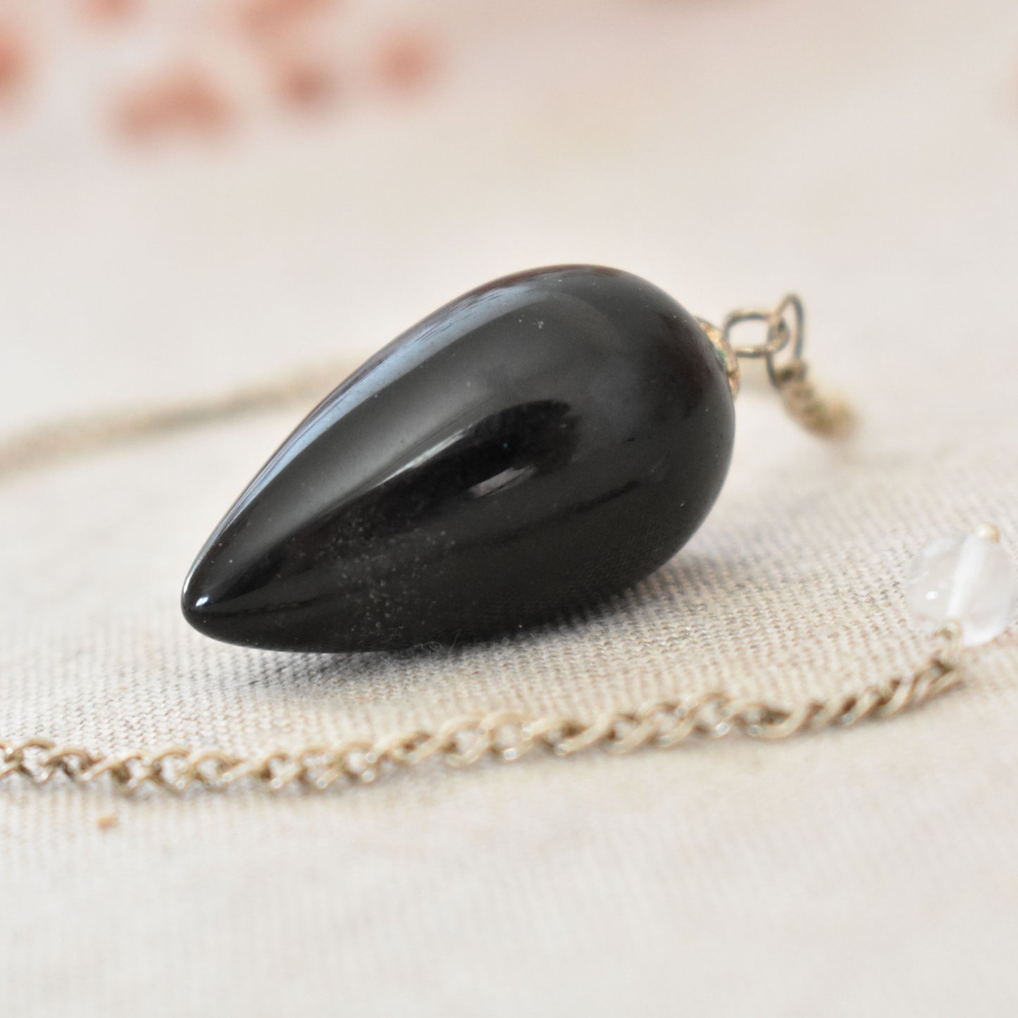 Pendule en obsidienne noire