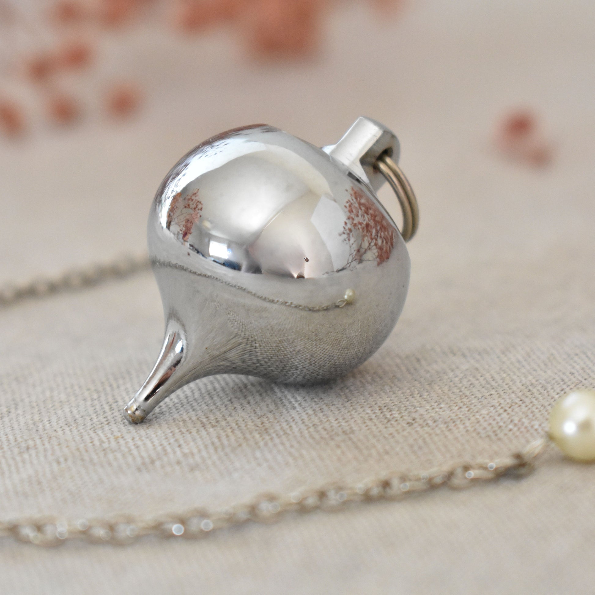 Pendule à réceptacle en laiton chromé - Provence Spiritualité