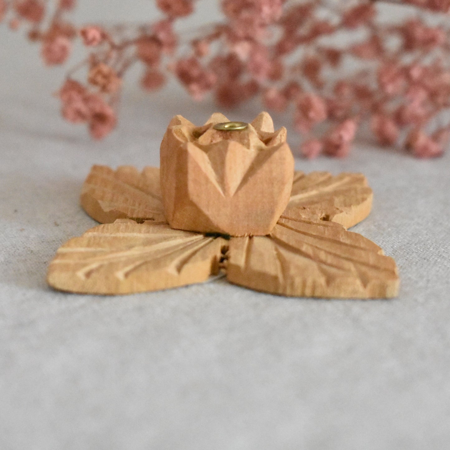 Porte-encens en bois Fleur