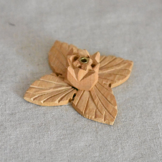 Porte-encens en bois Fleur