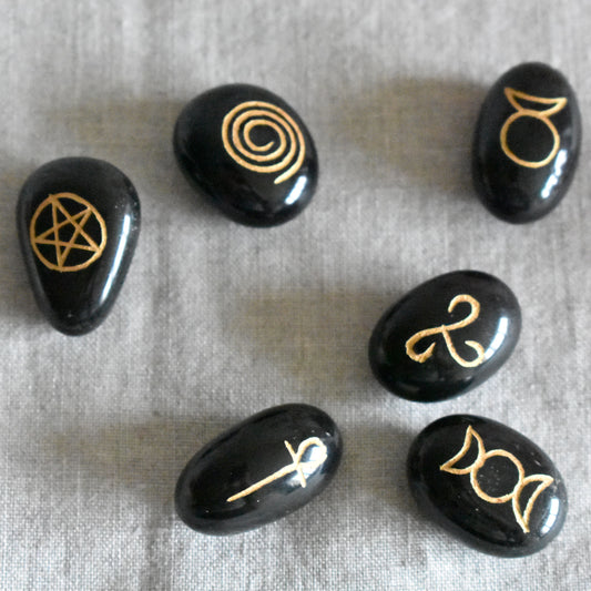 Symboles wicca agate noire